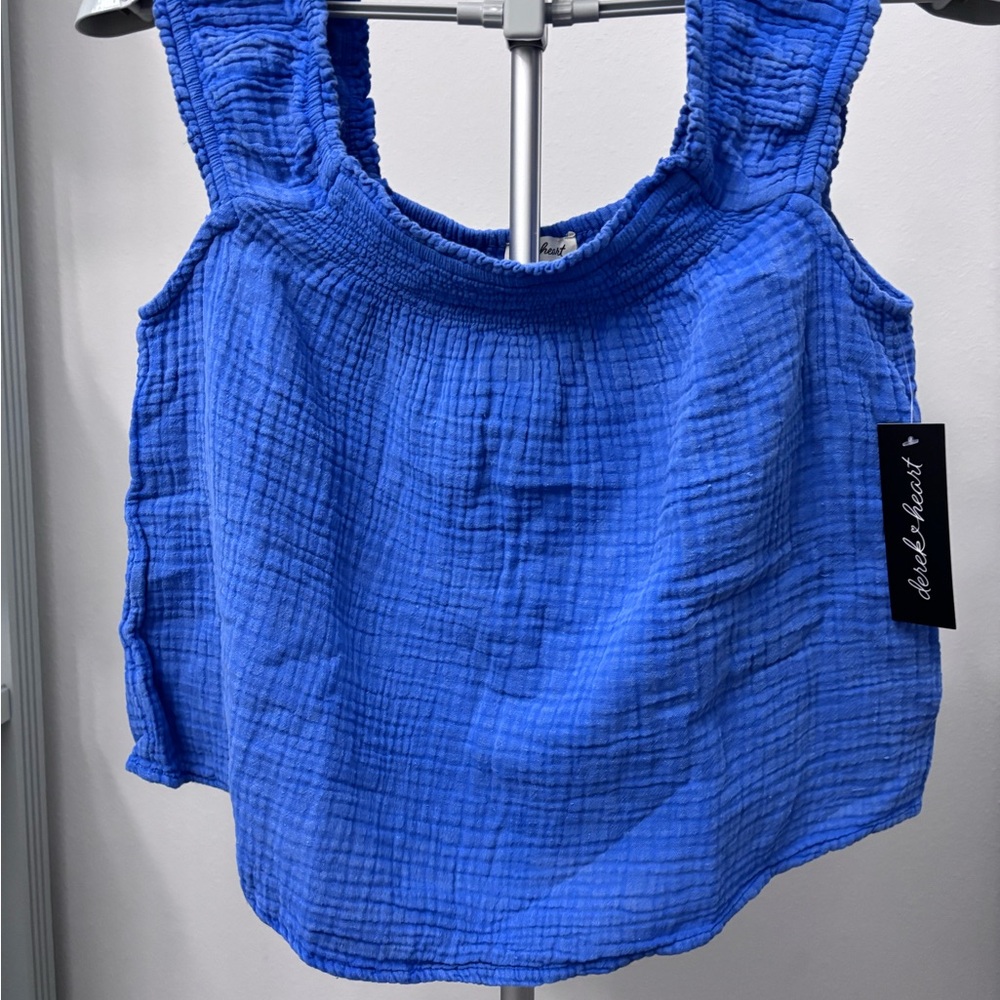 Derek Heart Sleeveless Gauze Tank